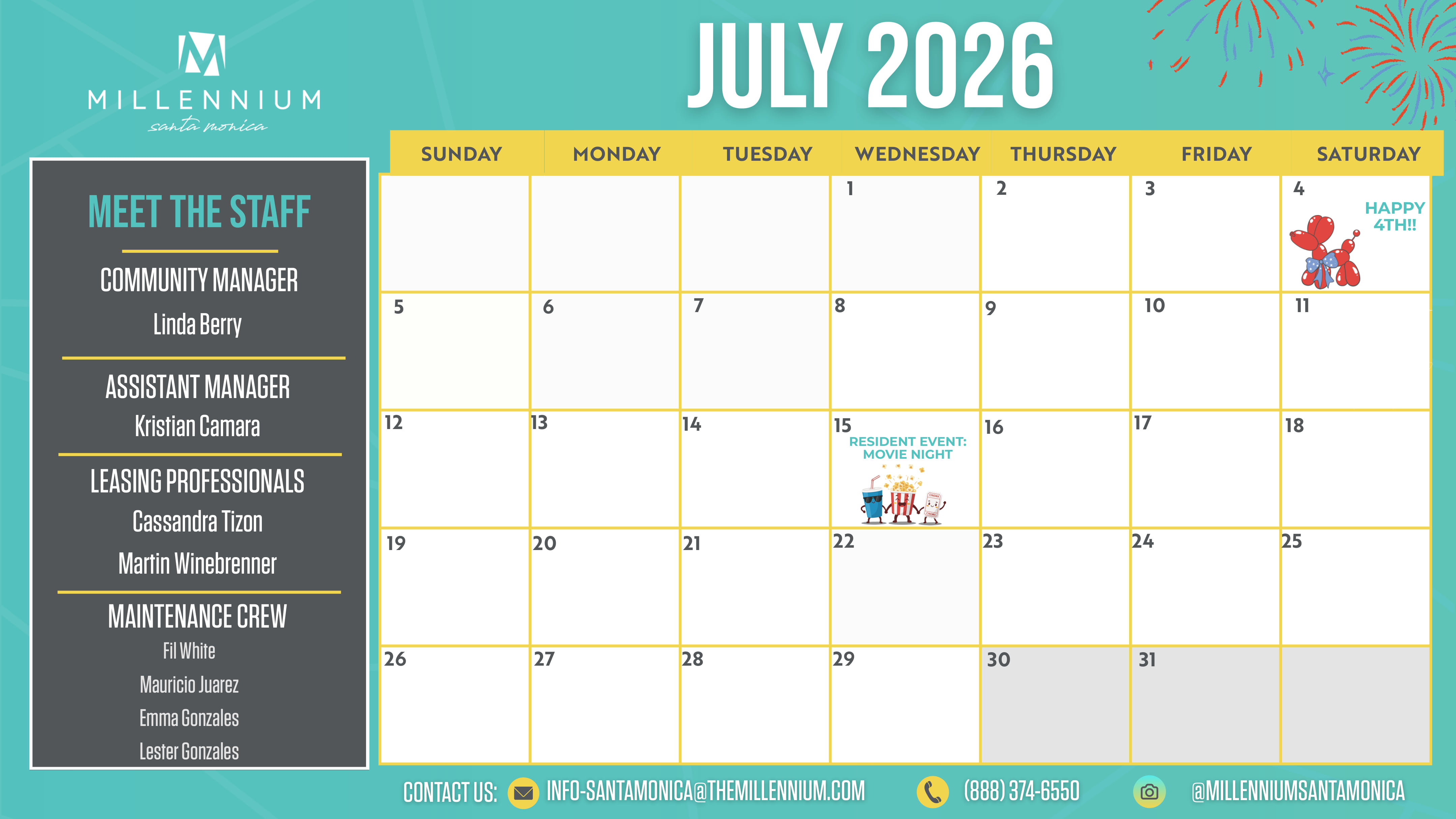 Millennium Santa Monica July Events
