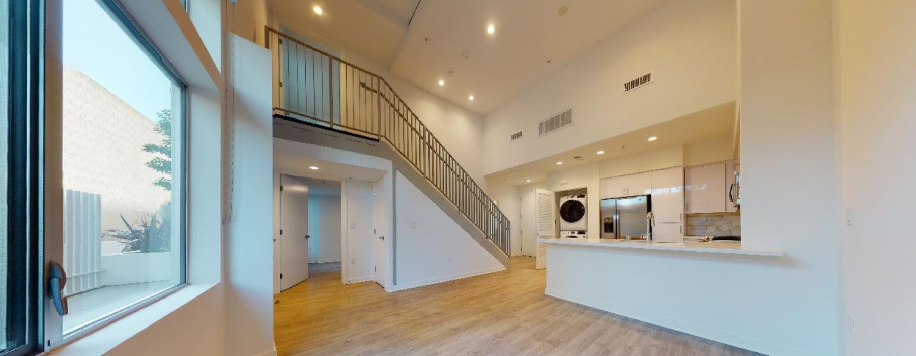 spacious downstairs floor of townhome