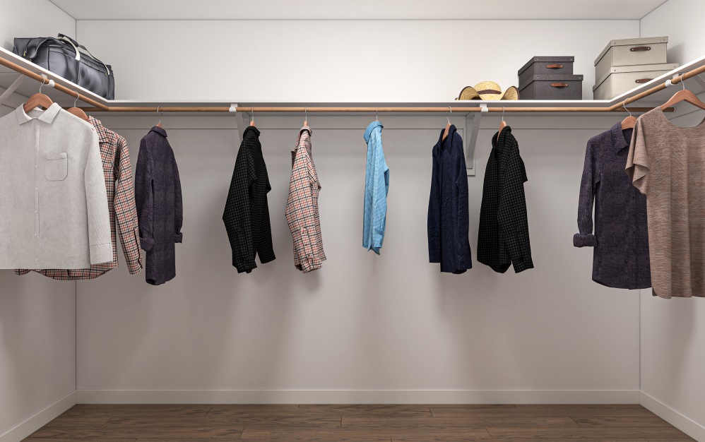 A3 - Studio floorplan layout with 1 bathroom and 551 square feet (Wardrobe, 3D)