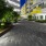 a walkway between buildings