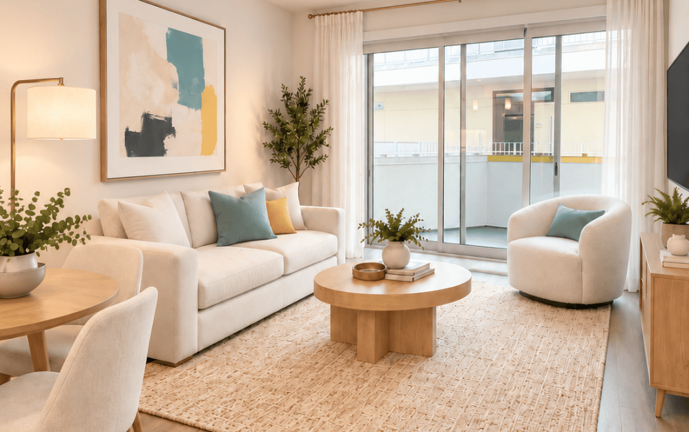 B3 - 1 bedroom floorplan layout with 1 bathroom and 723 square feet (Living Area 2 )