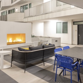 Outdoor Courtyard and Fireplace Outdoor Courtyard and Fireplace