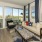 a living room with a couch and a table